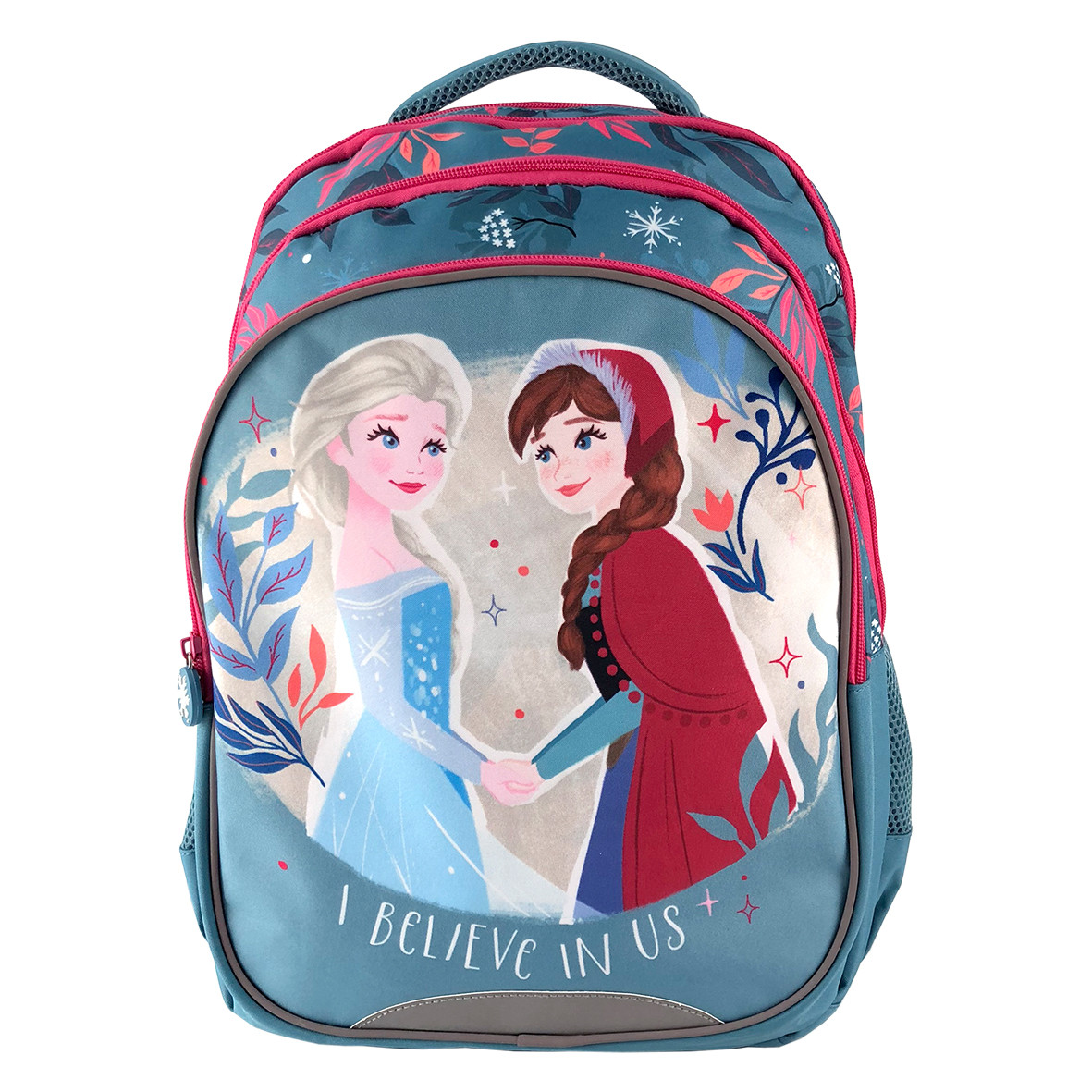 Ghiozdan cu motiv Frozen, pentru fetite, 4 compartimente separate, poliester - imagine 4